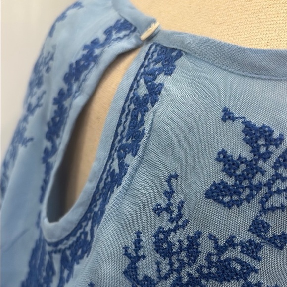 Blue Embroidered High Low Dress - Picture 10 of 17